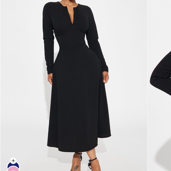 Elegant Black Long Sleeve Dress - Picture 1 of 2